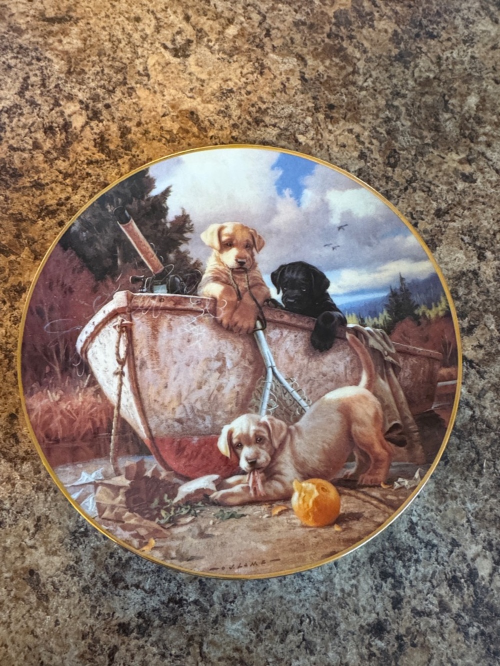 The Hamilton Collection "Lunch Break" collector plate